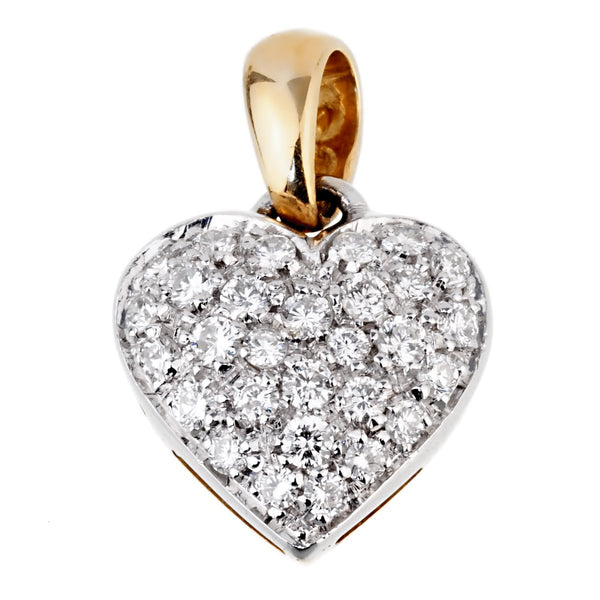 Chimento Gold Diamond Heart Pendant Necklace 0000970