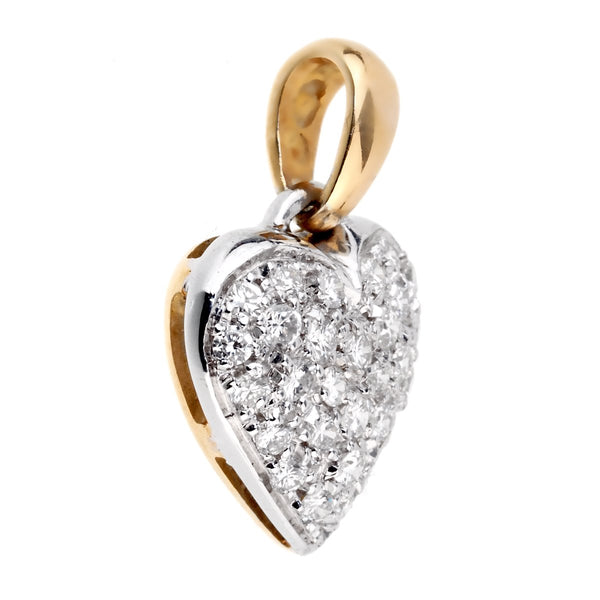 Chimento Gold Diamond Heart Pendant Necklace 0000970