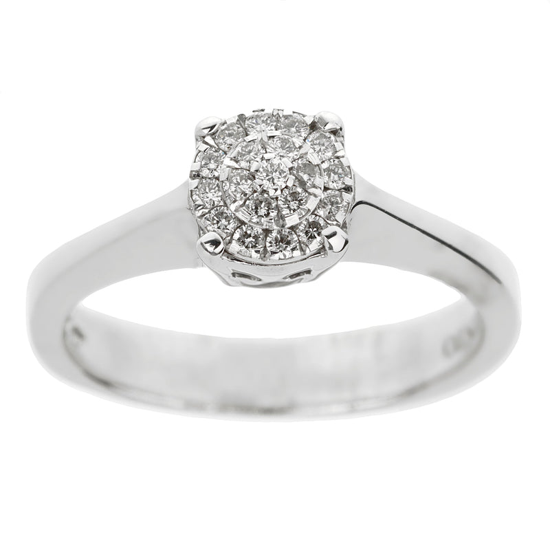 Chimento Pave Diamond Solitaire White Gold Ring 0000603