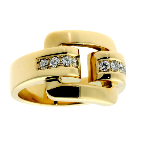 Chopard Belt Buckle Diamond Gold Ring 82/3456