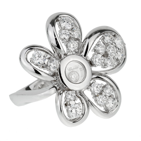 Chopard Flower Diamond White Gold Ring 0001831