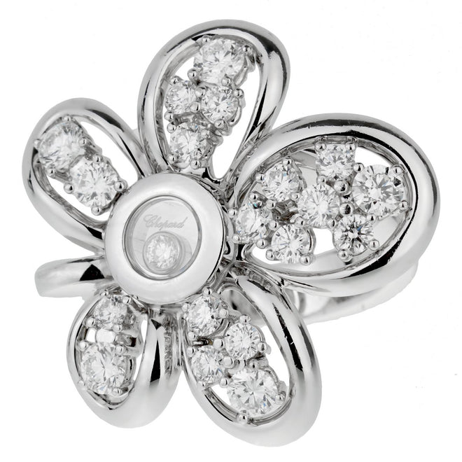 Chopard Flower Diamond White Gold Ring 0001831
