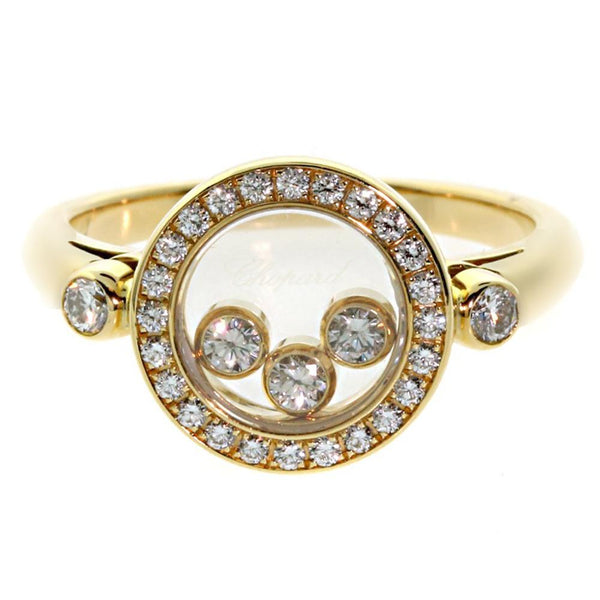 Chopard Happy Diamond Yellow Gold Cocktail Ring Size 6 1/2 0003161