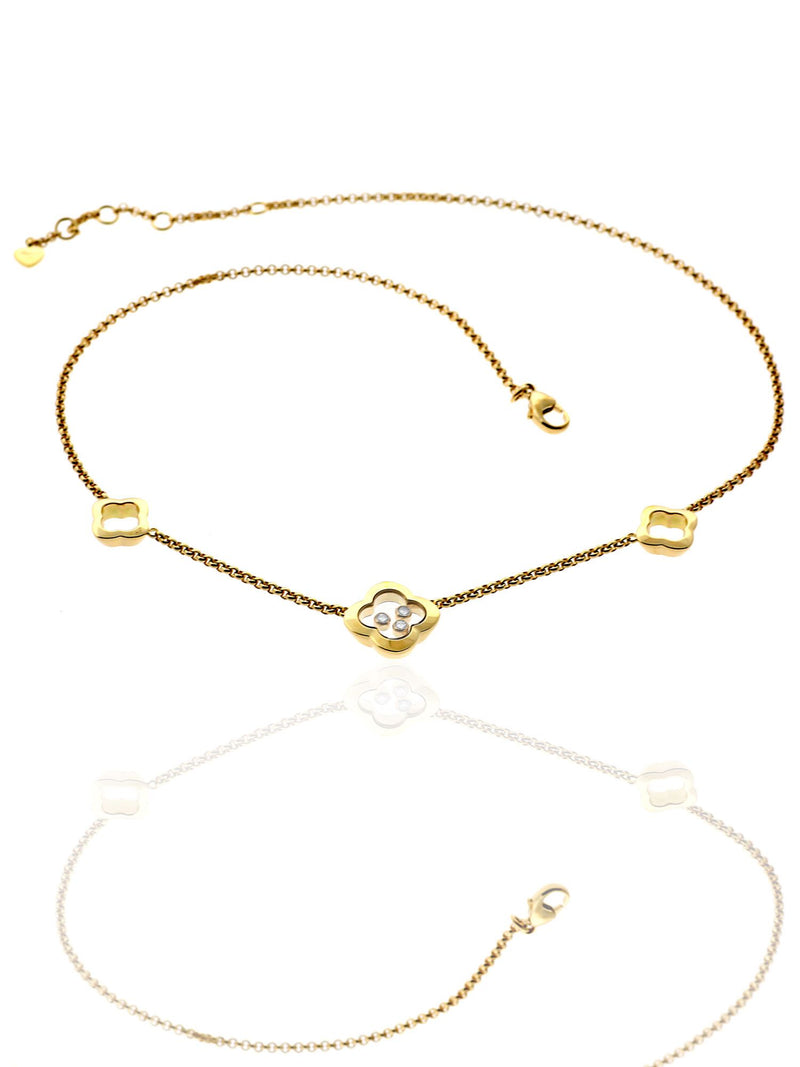 Chopard Happy Diamonds Quatrefoil Necklace in 18kt Yellow Gold 81/6956-1 816956