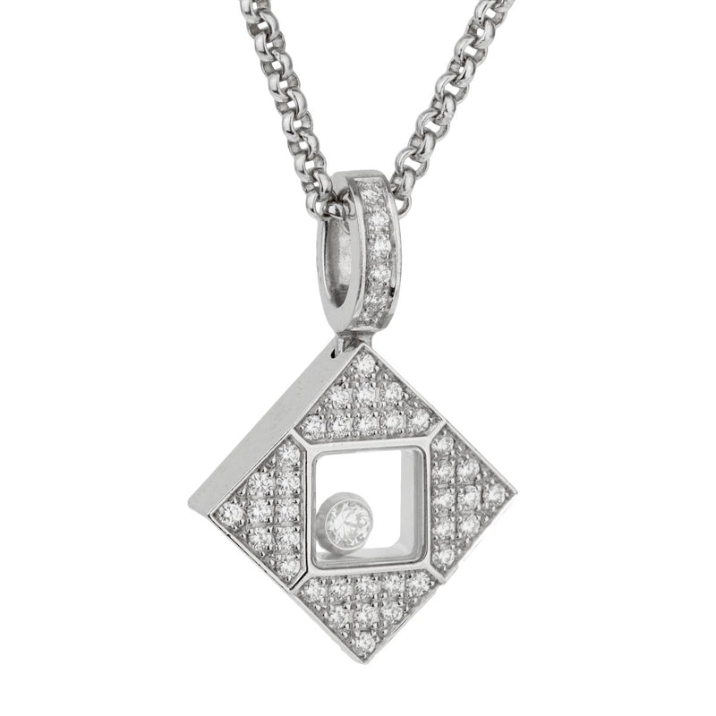 Chopard Happy Diamonds Square White Gold Necklace 0001726