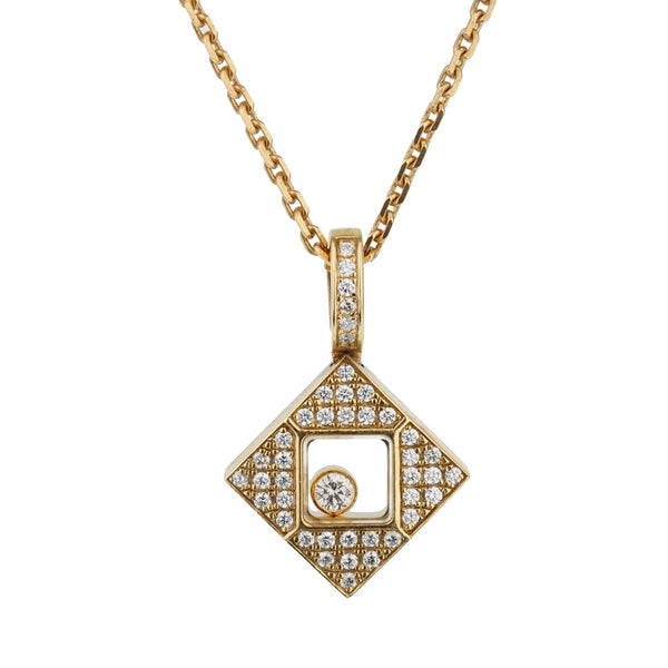 Chopard Happy Diamonds Square Yellow Gold Necklace 0001727