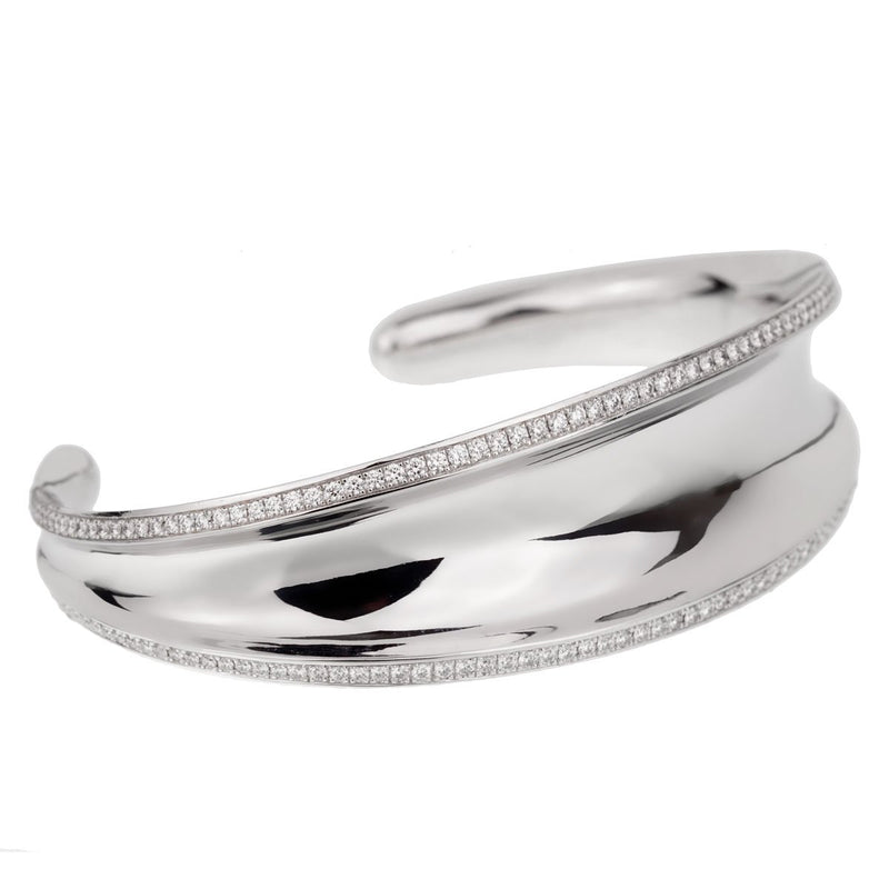 Chopard Imperiale Diamond White Gold Cuff Bangle Bracelet 0001952