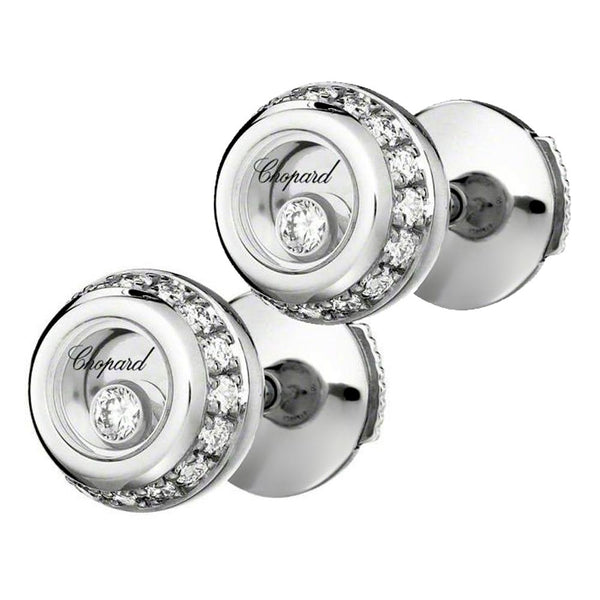 Chopard Miss Happy Diamond  White Gold Stud Earrings 0003066