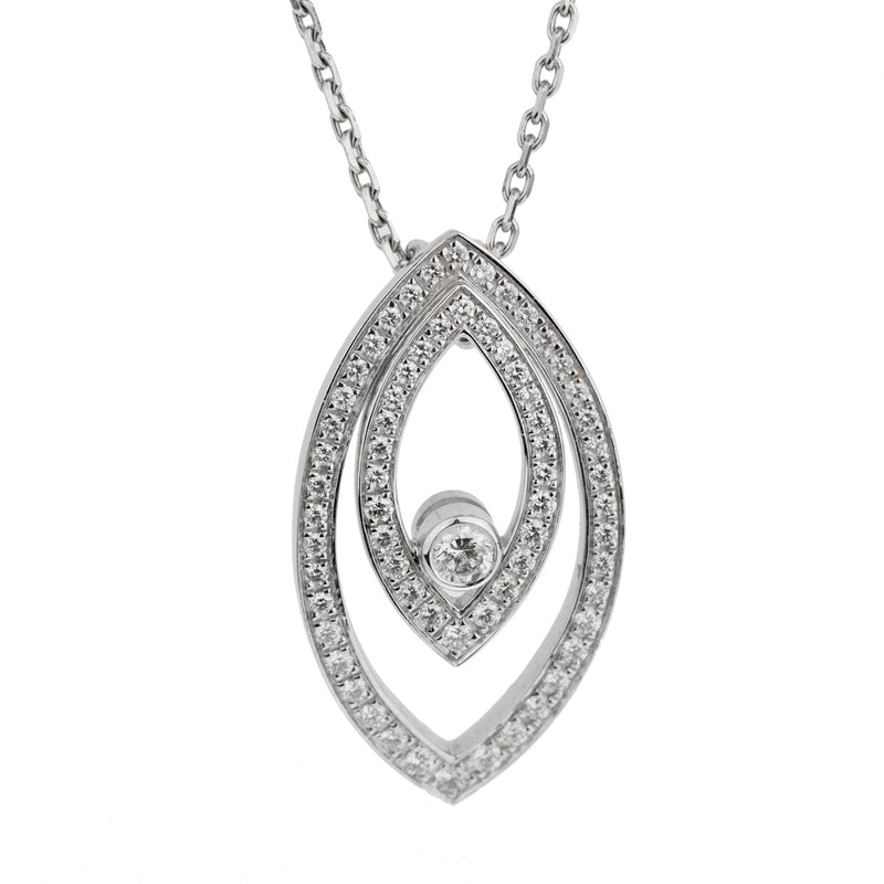 Chopard White Gold Diamond Eye Pendant Necklace 0001728