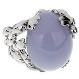 Christian Dior 40ct Blue Chalcedony Diamond Gold Cocktail Ring 0002781