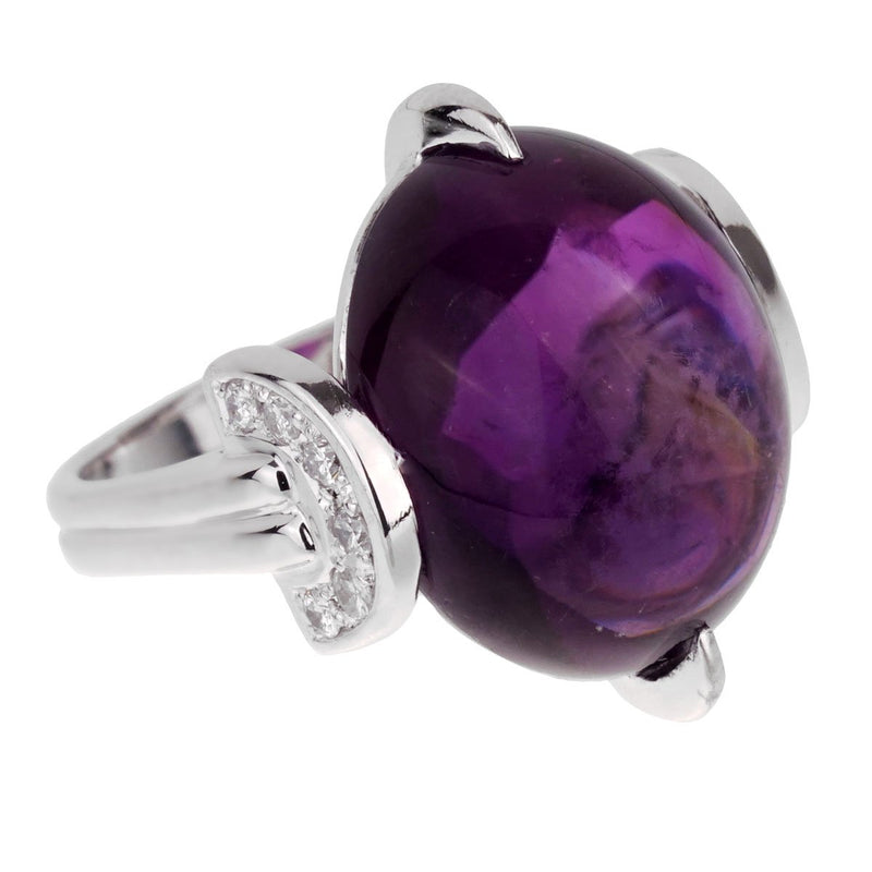 Christian Dior Amethyst Diamond Platinum Cocktail Ring 0001875