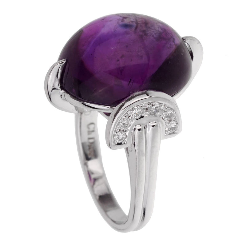 Christian Dior Amethyst Diamond Platinum Cocktail Ring 0001875