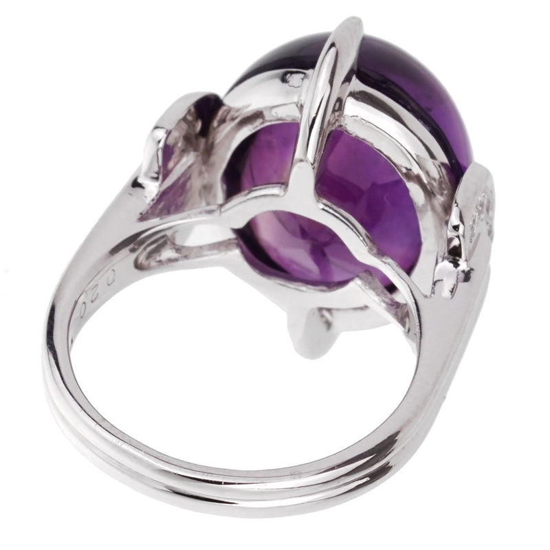 Christian Dior Amethyst Diamond Platinum Cocktail Ring 0001875