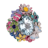 Christian Dior Aquamarine Diorette Flower Cocktail Diamond Ring 0001854