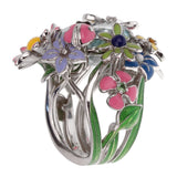 Christian Dior Aquamarine Diorette Flower Cocktail Diamond Ring 0001854