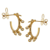 Christian Dior Coquines Dangling Diamond Hoop Yellow Gold Earrings 0003181