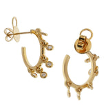 Christian Dior Coquines Dangling Diamond Hoop Yellow Gold Earrings 0003181