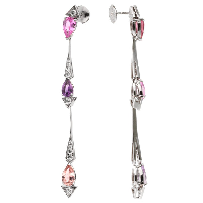 Christian Dior Diamond Sapphire Drop Earrings 1cda1