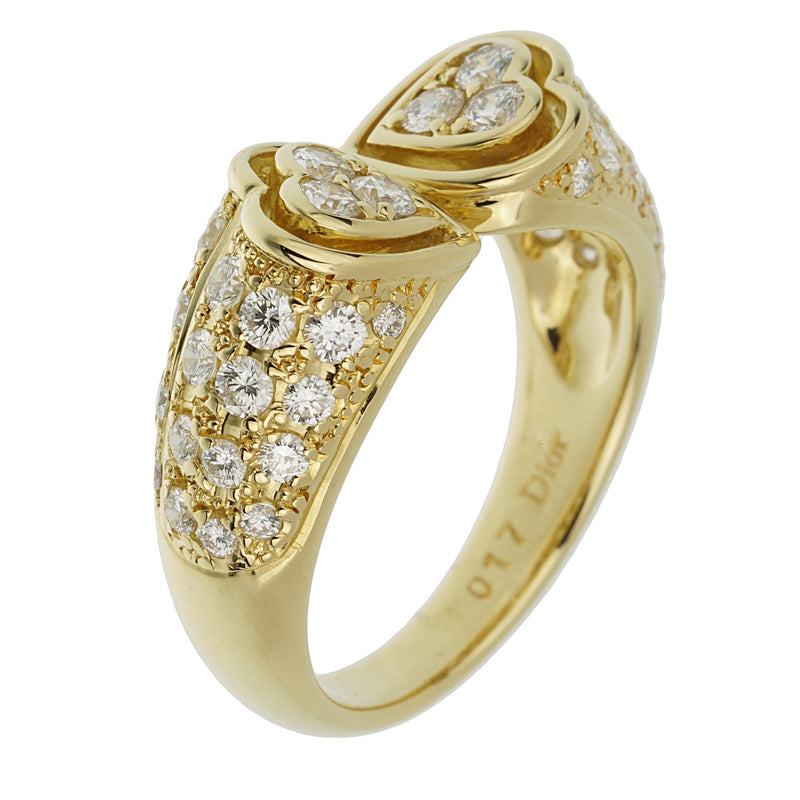 Christian Dior Heart Diamond Yellow Gold Cocktail Ring bl11hah5