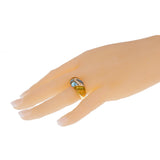 Christian Dior Lemon Quartz Blue Topaz Cocktail Gold Ring 0001861