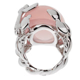 Christian Dior Pink Quartz Diamond White Gold Cocktail Ring Sz 5 1/2 0002772-2773