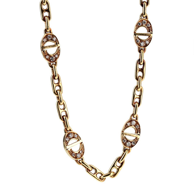 Christian Dior Sautoir Diamond Gold Necklace 0000940