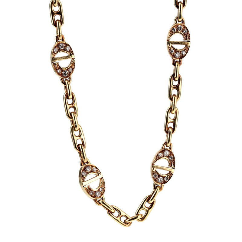 Christian Dior Sautoir Diamond 18k Yellow Gold Necklace – Opulent