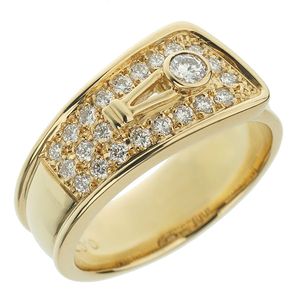 Christian Dior Yellow Gold Diamond Band Ring 16fga7sdy