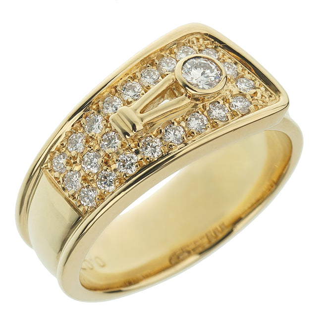Christian Dior Yellow Gold Diamond Band Ring 16fga7sdy