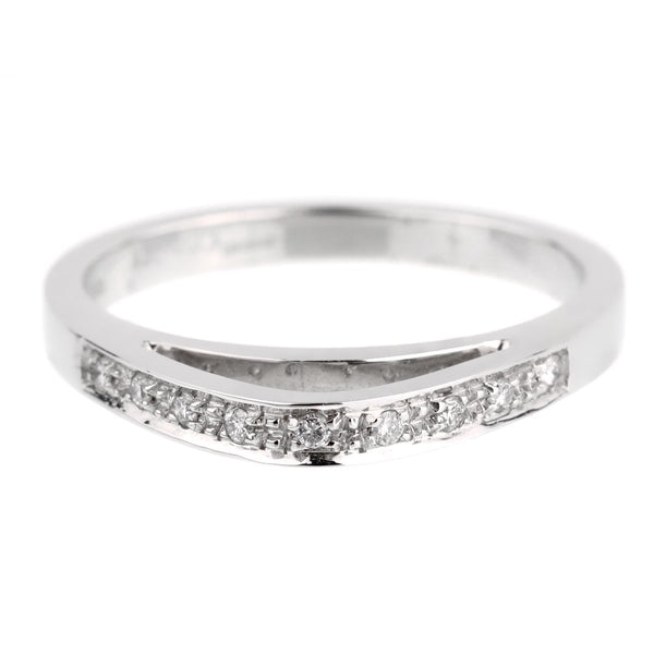 Comete Gioelli Diamond Band White Gold Ring 0000992