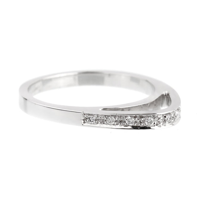 Comete Gioelli Diamond Band White Gold Ring 0000992