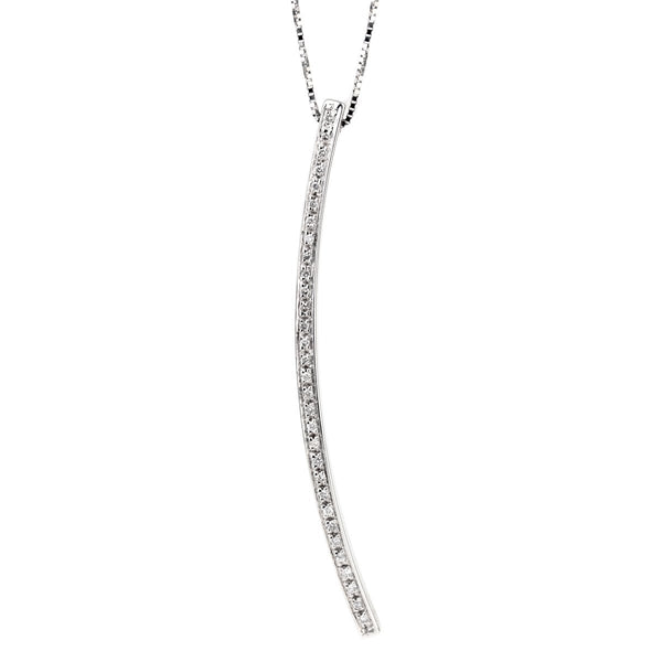 Comete Gioelli Diamond Line White Gold Necklace 0000989