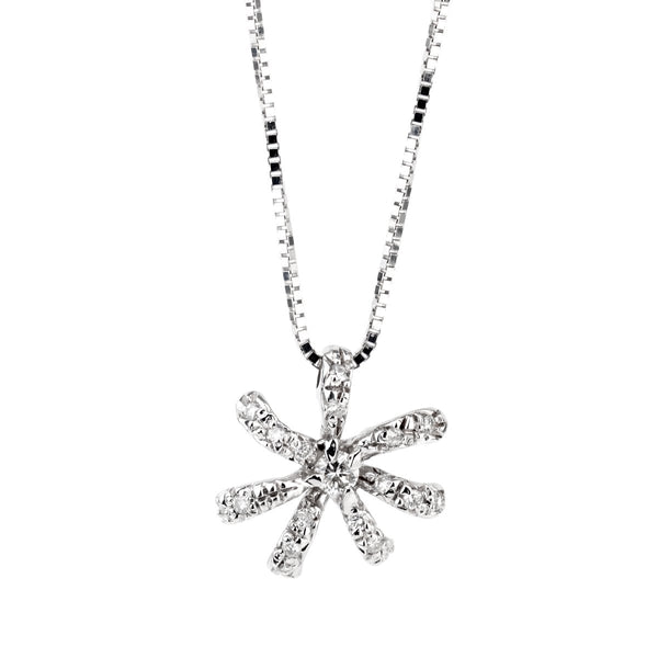 Comete Gioelli Diamond Starbust White Gold Necklace 0000991