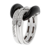 Damiani Lace White Gold Diamond Onyx Ring 0002520