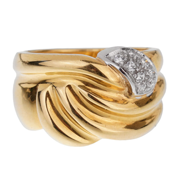 Damiani Vintage Yellow Gold Diamond Ring 0001973