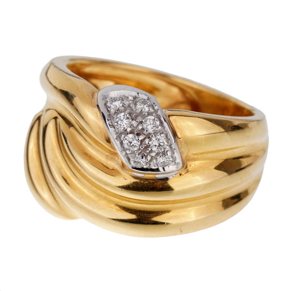 Damiani Vintage Yellow Gold Diamond Ring 0001973