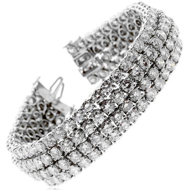 David Webb Diamond Tennis Platinum Bracelet 00DWTen