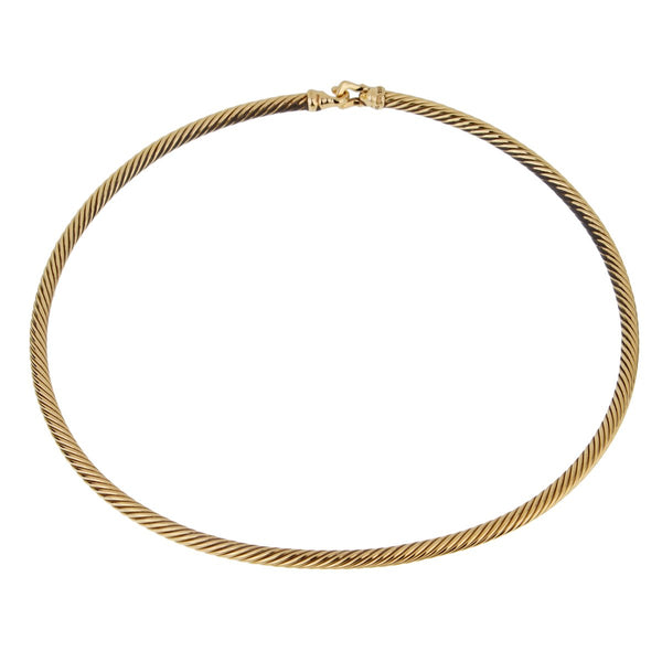 David Yurman Gold Twisted Cable Gold Choker Necklace 0001754