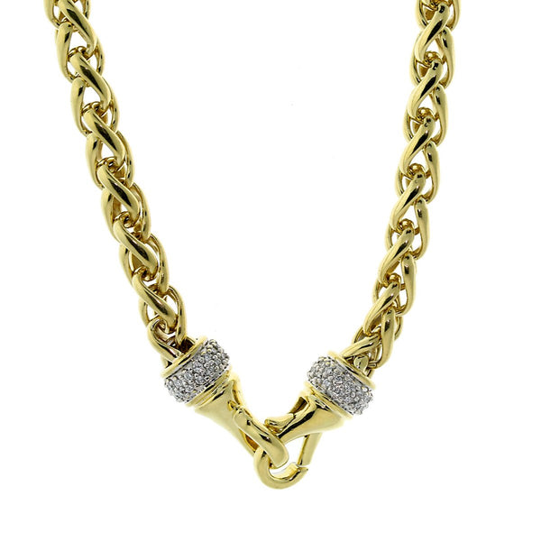 David Yurman Wheat Diamond Gold Necklace DVD1201