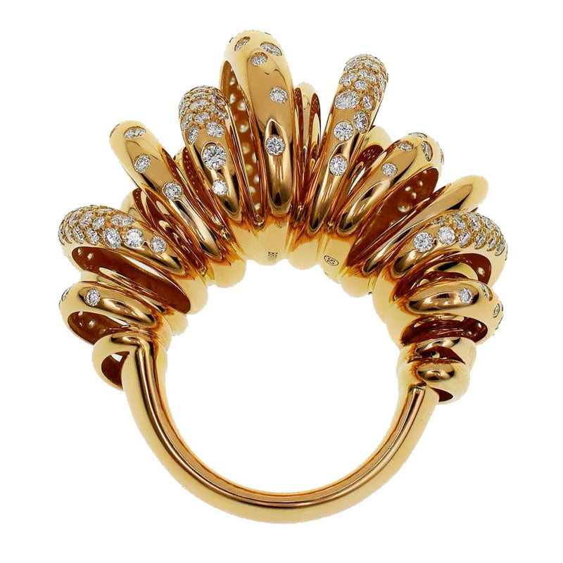 De Grisogono Diamond Cocktail Rose Gold Ring d1