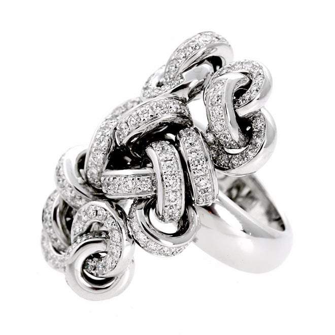 De Grisogono Diamond Cocktail White Gold Ring 0000561