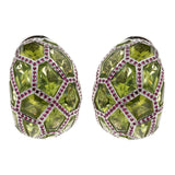 De Grisogono Peridot Ruby White Gold Hoop Earrings 0002584