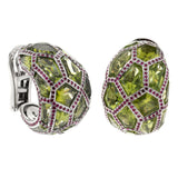 De Grisogono Peridot Ruby White Gold Hoop Earrings 0002584