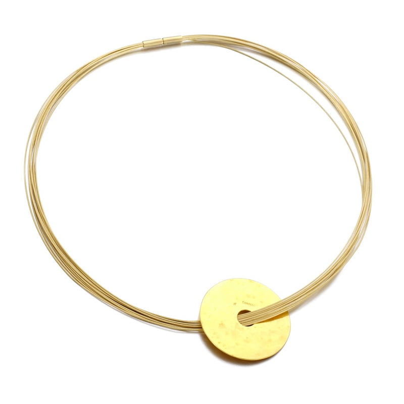 Dinh Van Disc Pendant Yellow Gold Choker Necklace 0002589