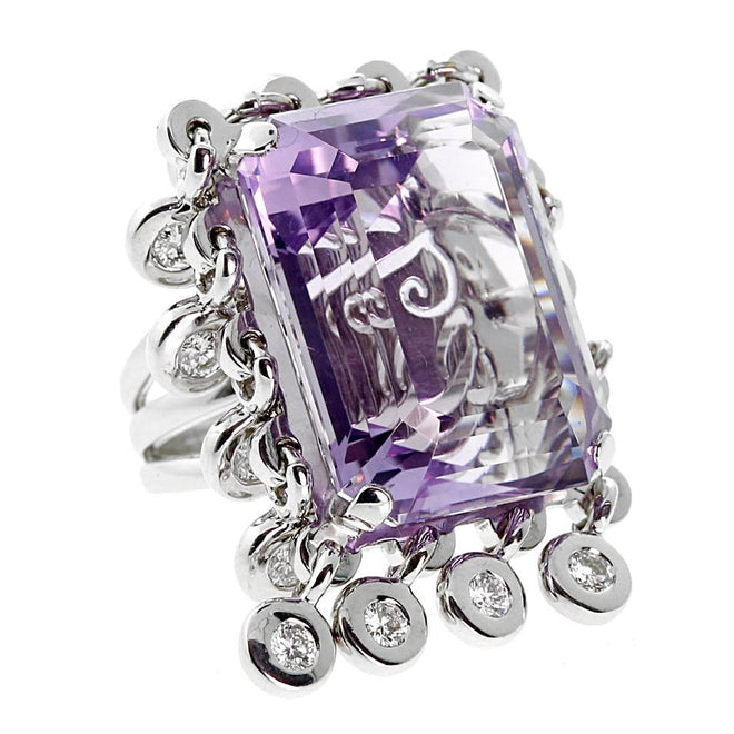 Dior Amethyst White Gold Diamond Cocktail Ring