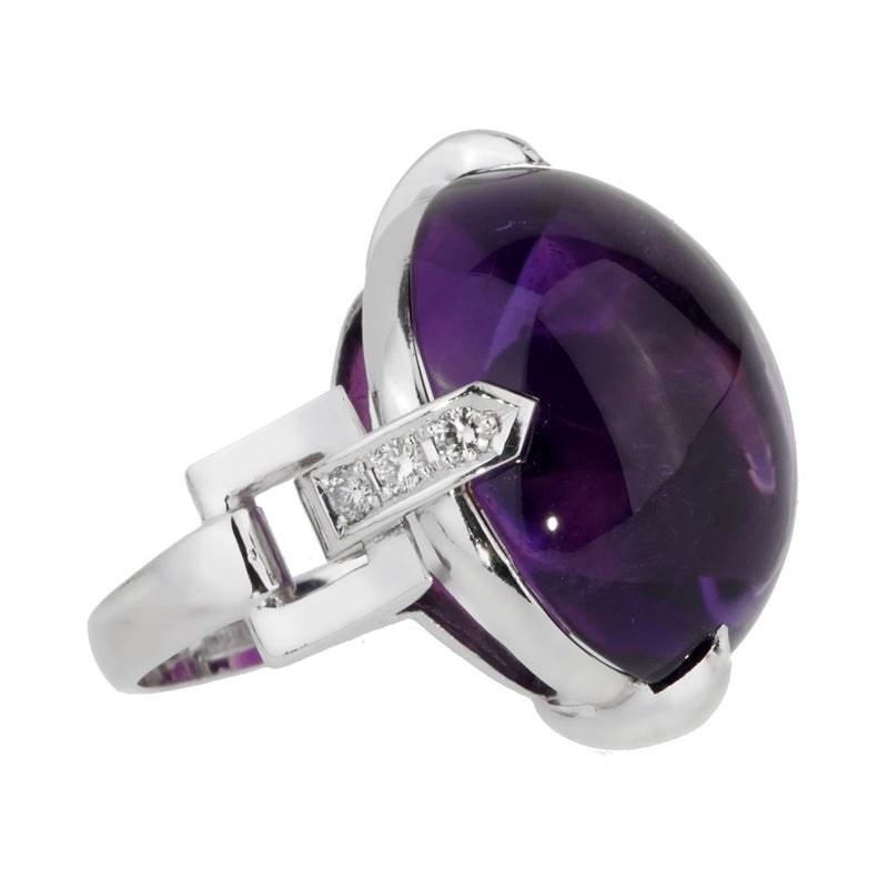 Dior Amethyst Diamond White Gold Cocktail Ring 0001034
