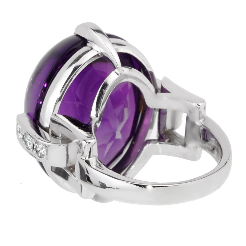 Dior Amethyst Diamond White Gold Cocktail Ring 0001034
