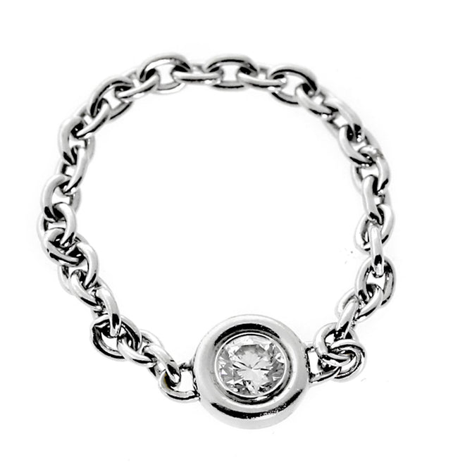 Dior Chain Link Diamond Gold Ring 0000315