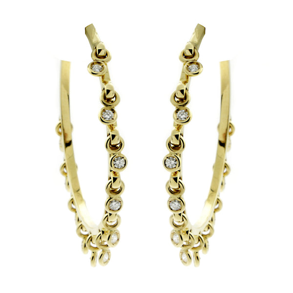 Dior Hoop Diamond Gold Earrings 0000592