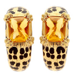 Dior Leopard Citrine Gold Earrings 0000357